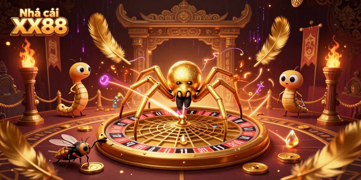 Experience thrilling bets with Nhà cái XX88's dynamic 3D casino adventure illustration.