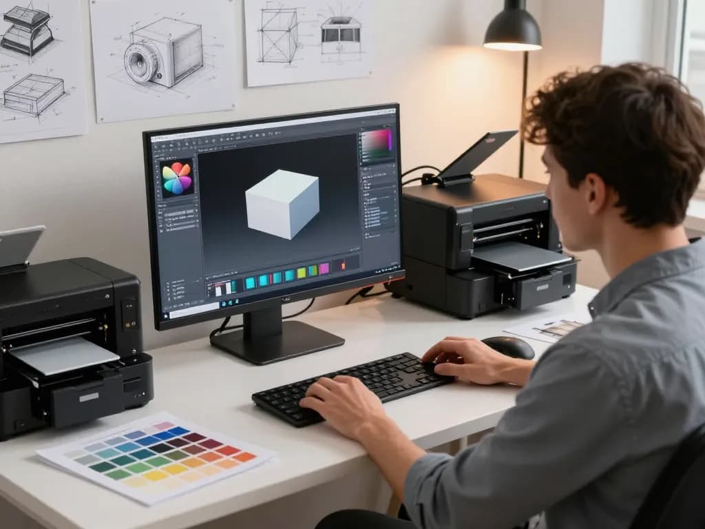 Transforming images to 3D models in a modern digital workspace.
