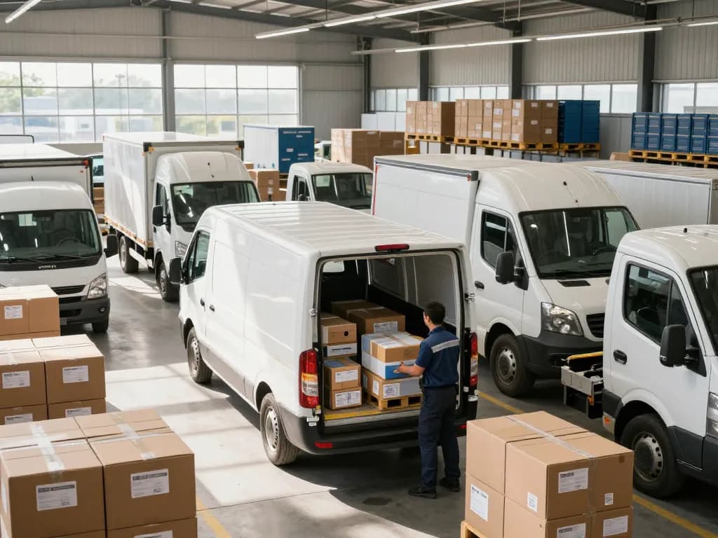 Logistics vehicle loading scene highlighting time-critical transport efficiency.