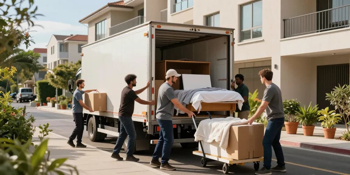 Moving team from https://ucuzatasin.com.tr unloading furniture safely in an urban setting.