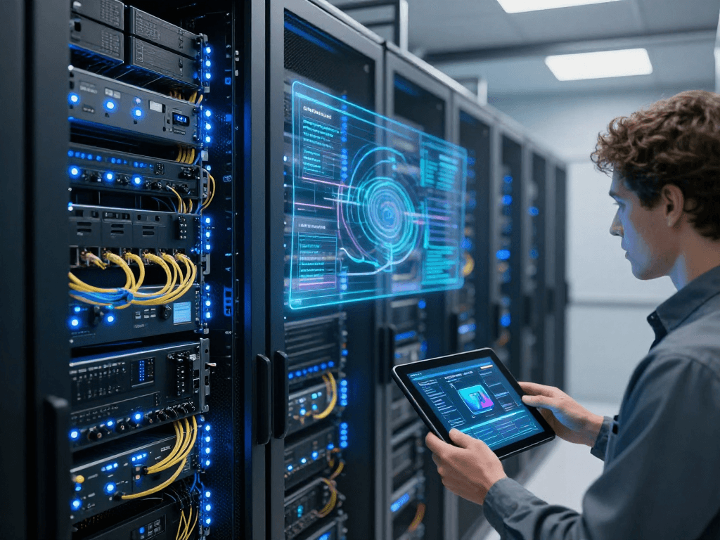 IPTV UK technology featuring modern server infrastructure and cloud computing solutions for scalable digital platforms.