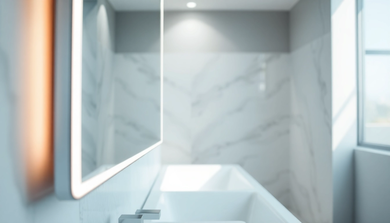 Enhance your space with a mirror and led lights that create a modern and elegant bathroom.