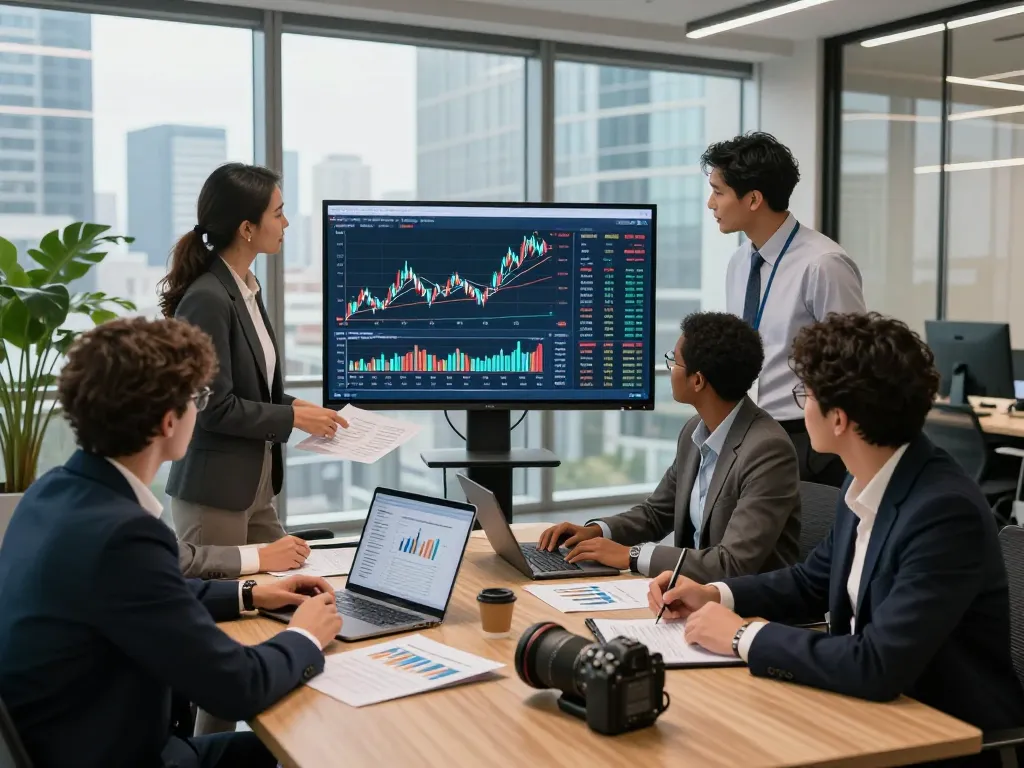 Team strategizing private equity investment plans in a modern corporate office.