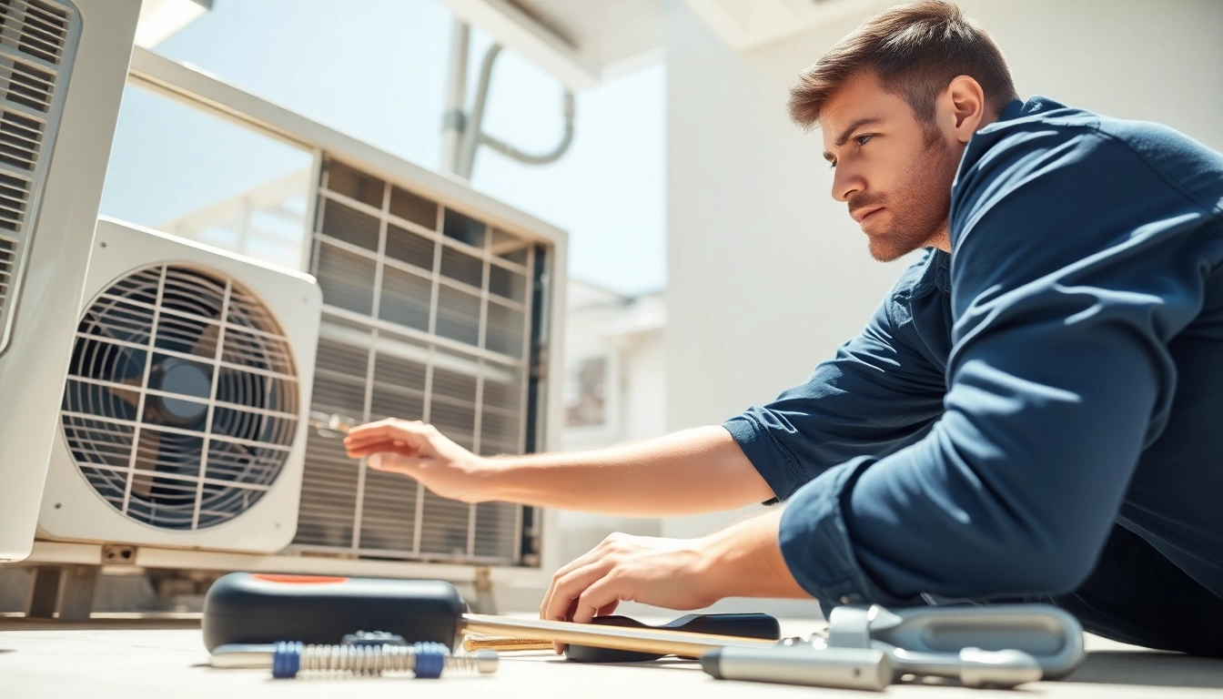 Expert air conditioning repair technician in Tampa performing repair work.