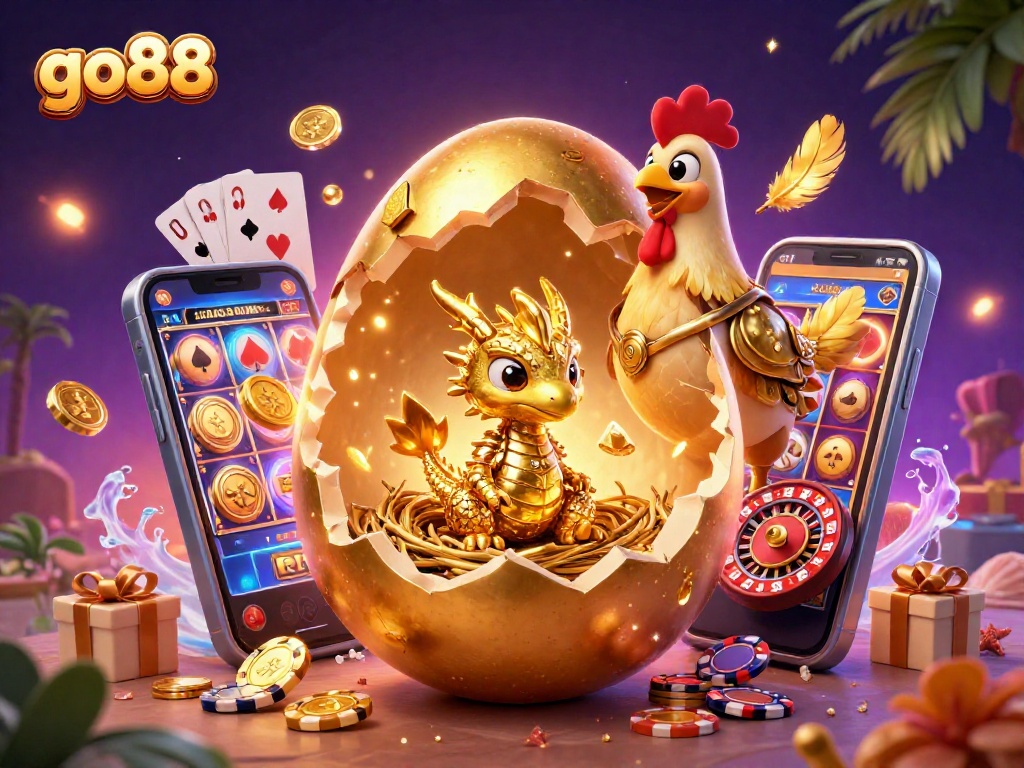 Experience thrilling wins at go88 with a golden dragon and exciting poker chips creating a captivating casino scene.