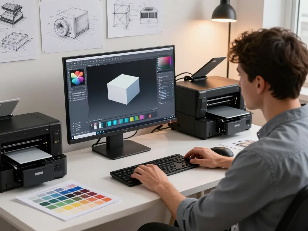 Transforming images to 3D models in a modern digital workspace.