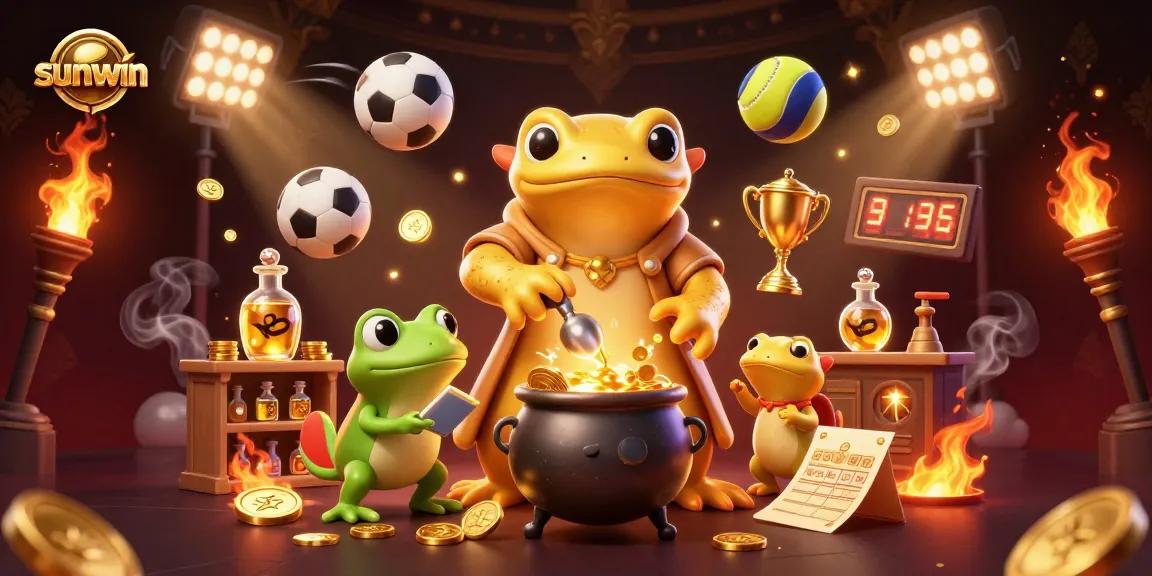 Experience sunwin with a golden salamander alchemist and dynamic sports elements in a vibrant casino scene.