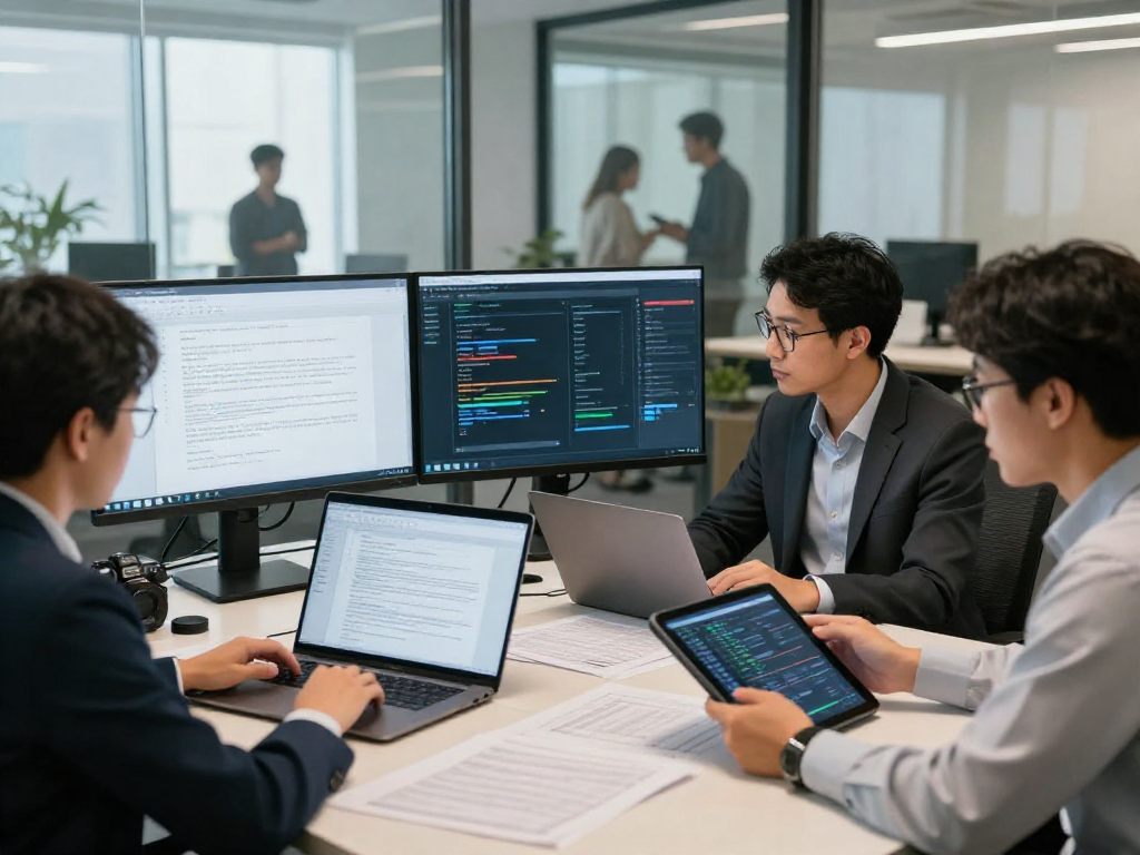 Compliance team analyzing document fraud detection processes in a modern office.