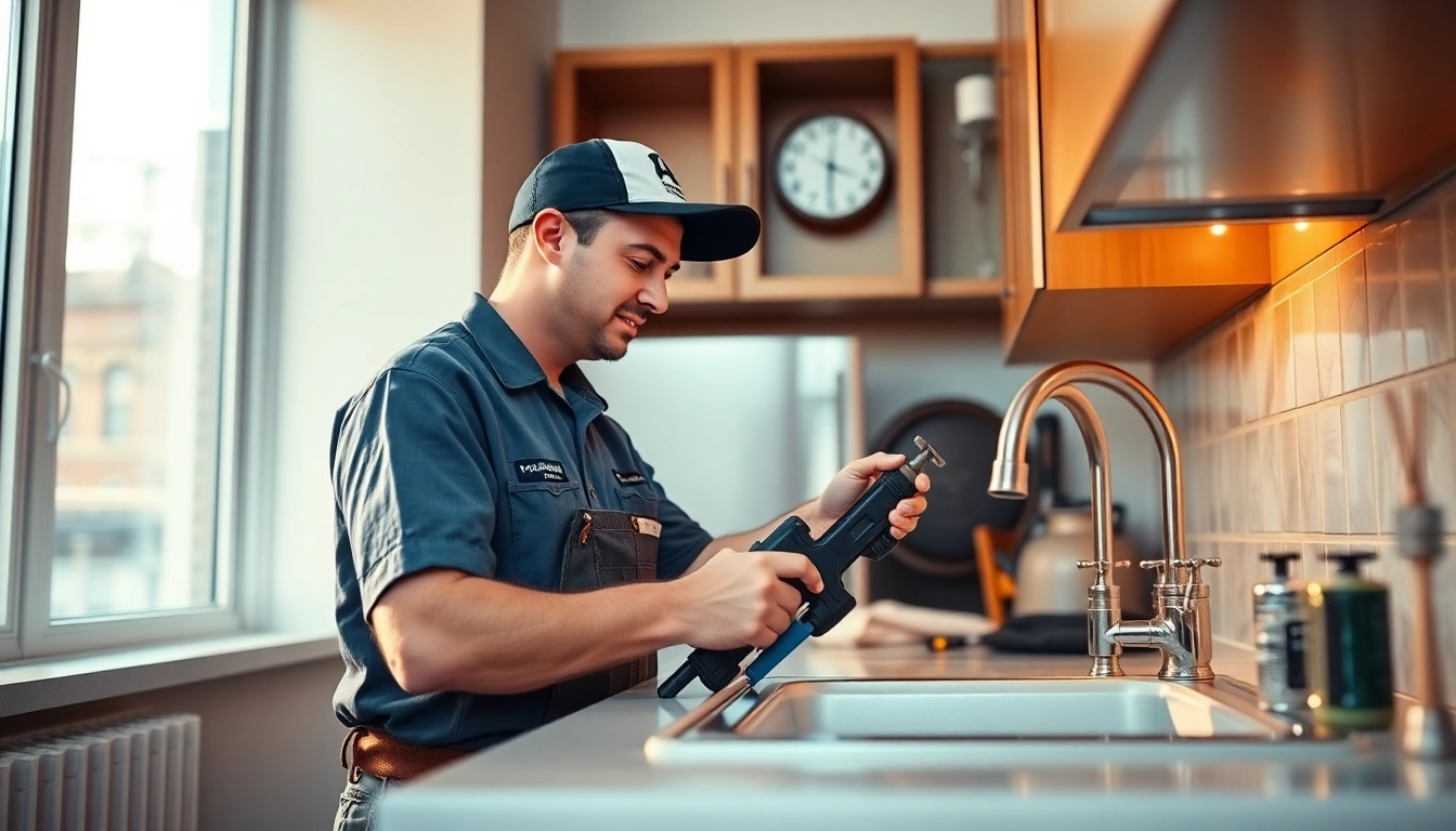Plumbing emergency NYC: A professional plumber repairing pipes in a New York City apartment.