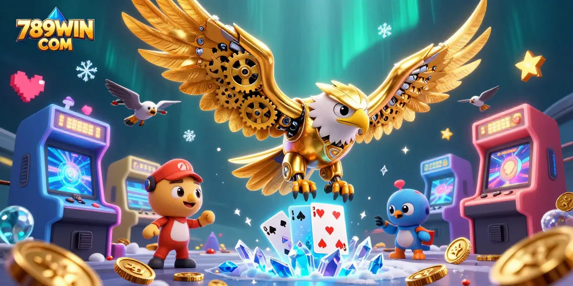 Experience thrilling gameplay with 789WIN COM, featuring an ultra-detailed casino scene with dynamic characters and colorful game elements.