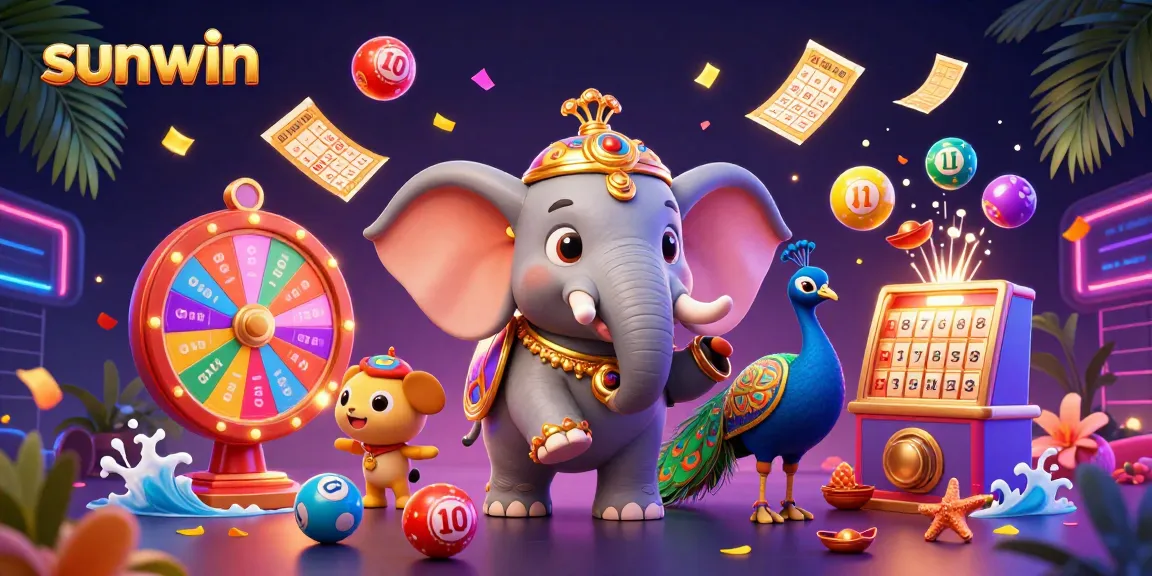 Experience thrilling wins with sunwin's vibrant lottery scene featuring colorful game elements and festive decor.