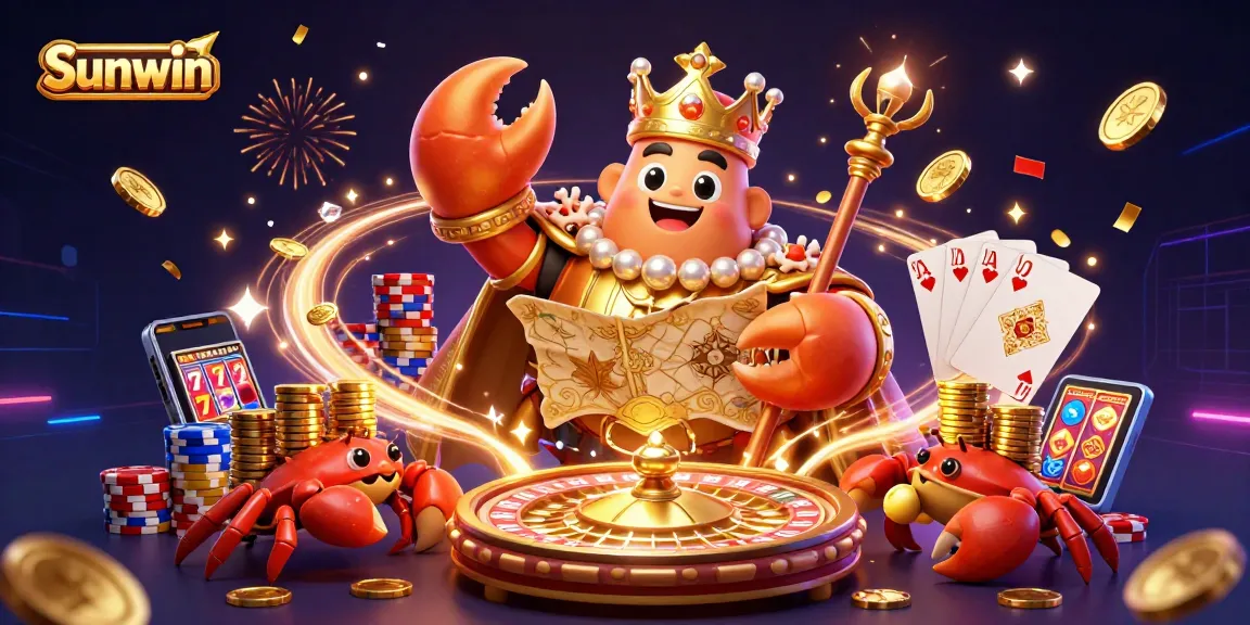 Experience thrilling gameplay at Sunwin with a golden crab emperor, playful gems, and high-stakes action.
