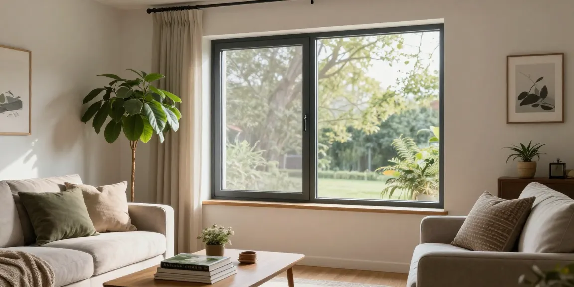 Pencere sineklik beautifully integrated into a modern home living room, ensuring comfort and style.