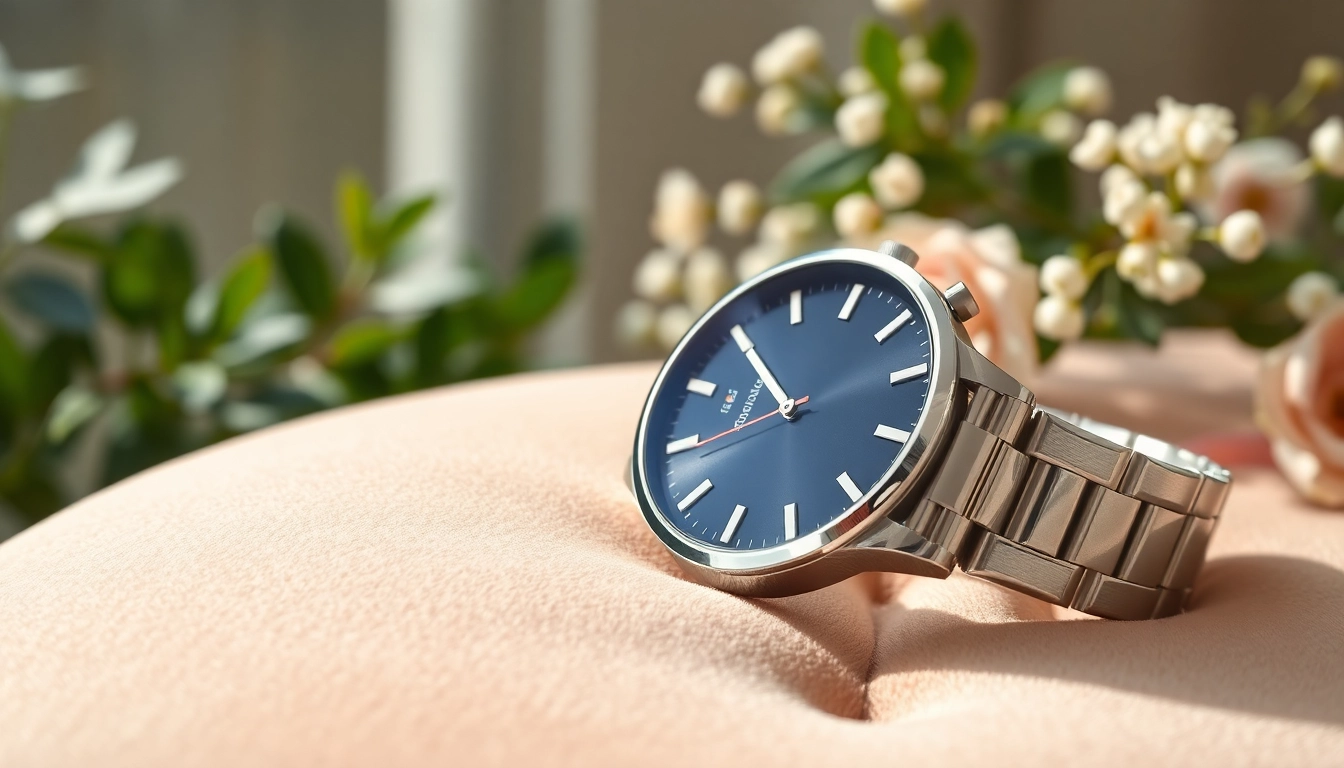 Admiring a Ladies Classic Smart Watch on lush velvet, showcasing its elegance and craftsmanship.