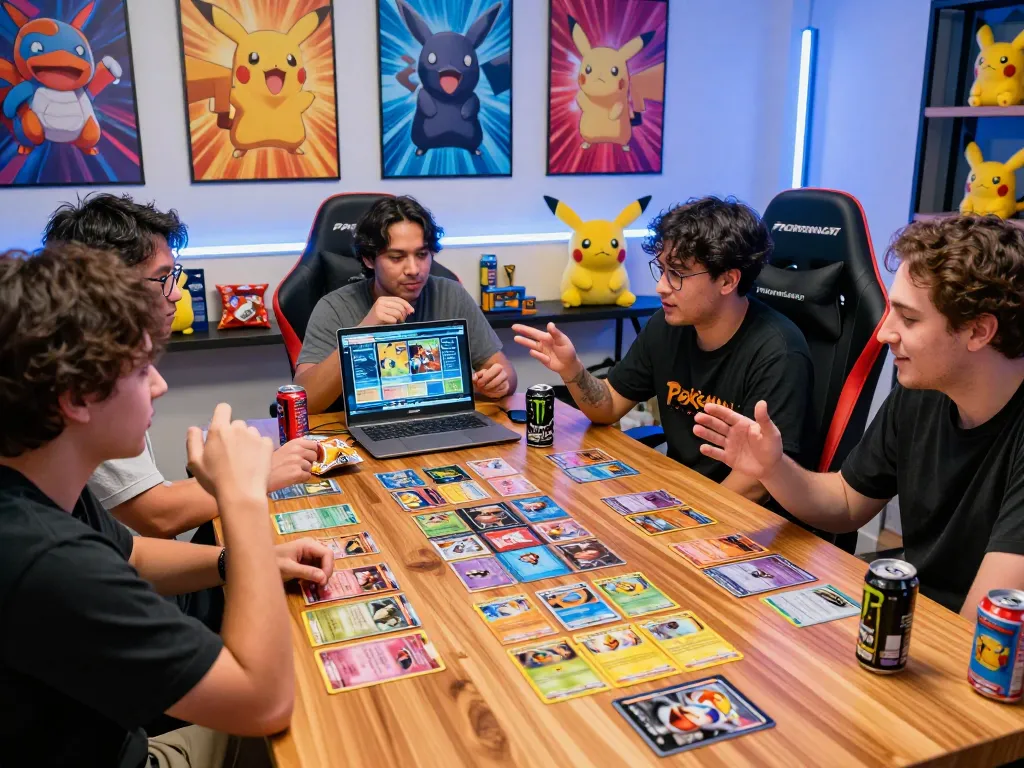 Engaging trading card game scene showcasing a Pokemon card db in an inviting gaming environment.