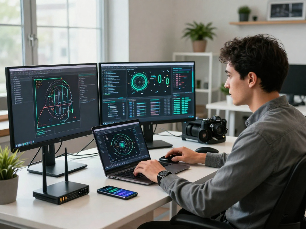 ROKOK88 alternatif: Technology workspace with a system administrator analyzing server performance metrics.