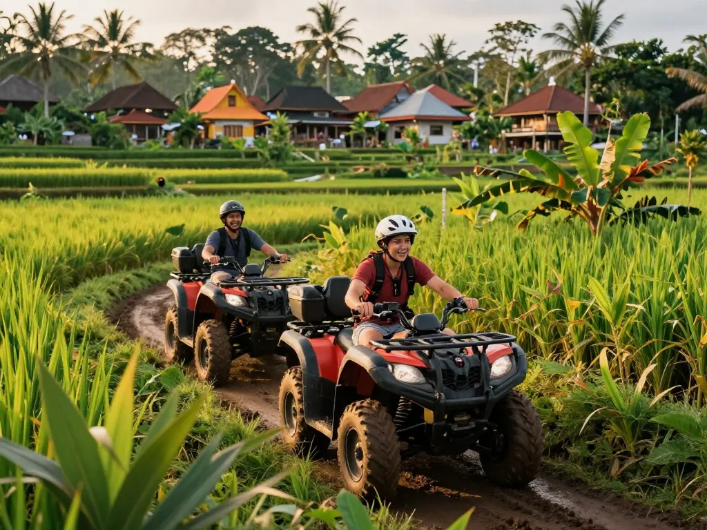 Experience the thrill of the best Bali tour packages with exciting ATV adventures through lush landscapes.