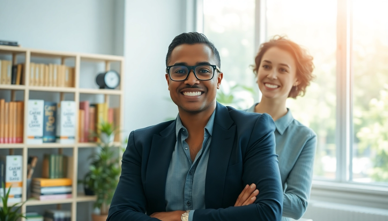 Career coaching session with a professional coach engaging an enthusiastic client.