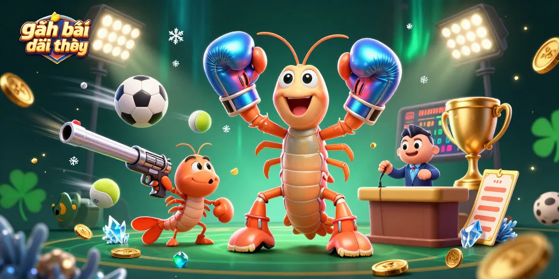 Experience game đánh bài đổi thưởng excitement with dynamic sports-themed casino characters and elements.