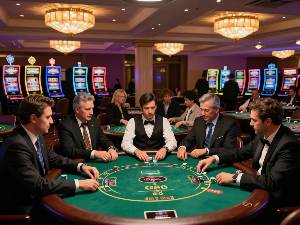 Players enjoying a thrilling game at GG88 casino with vibrant tables and rich atmosphere.