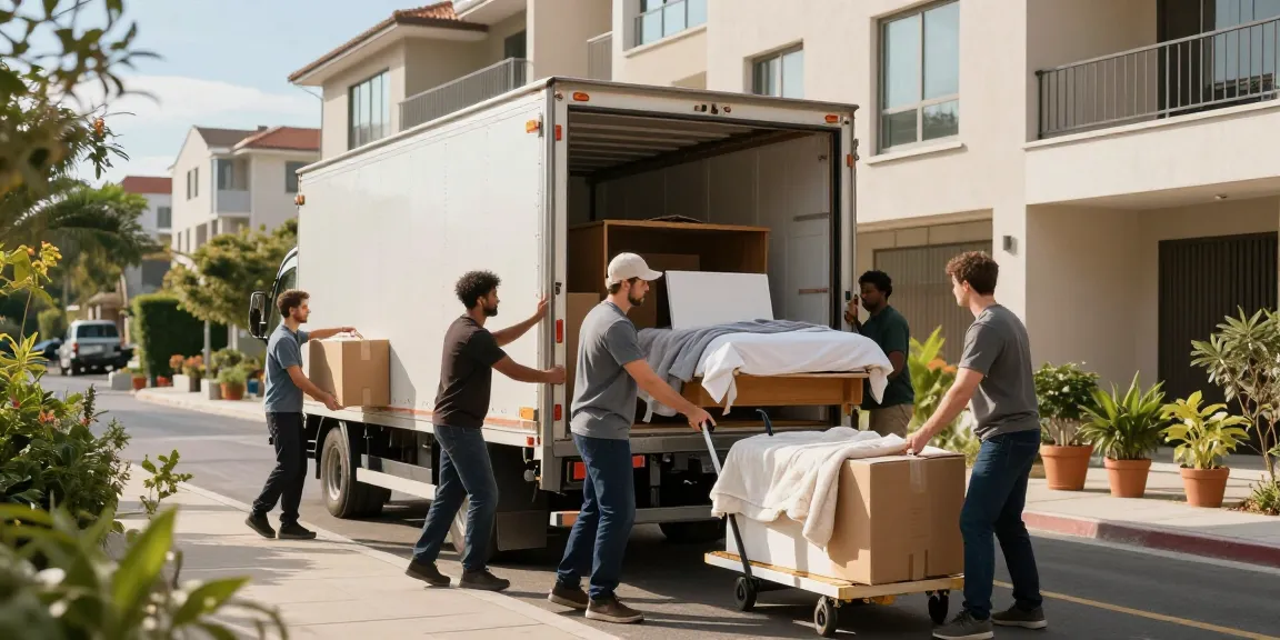 Moving team from https://ucuzatasin.com.tr unloading furniture safely in an urban setting.
