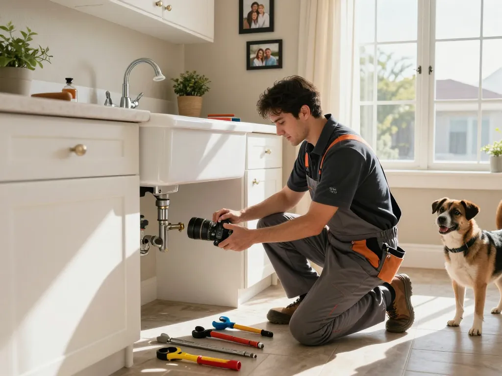 Professional plumber fixing a sink in a Las Vegas home, emphasizing plumbing in las vegas services.